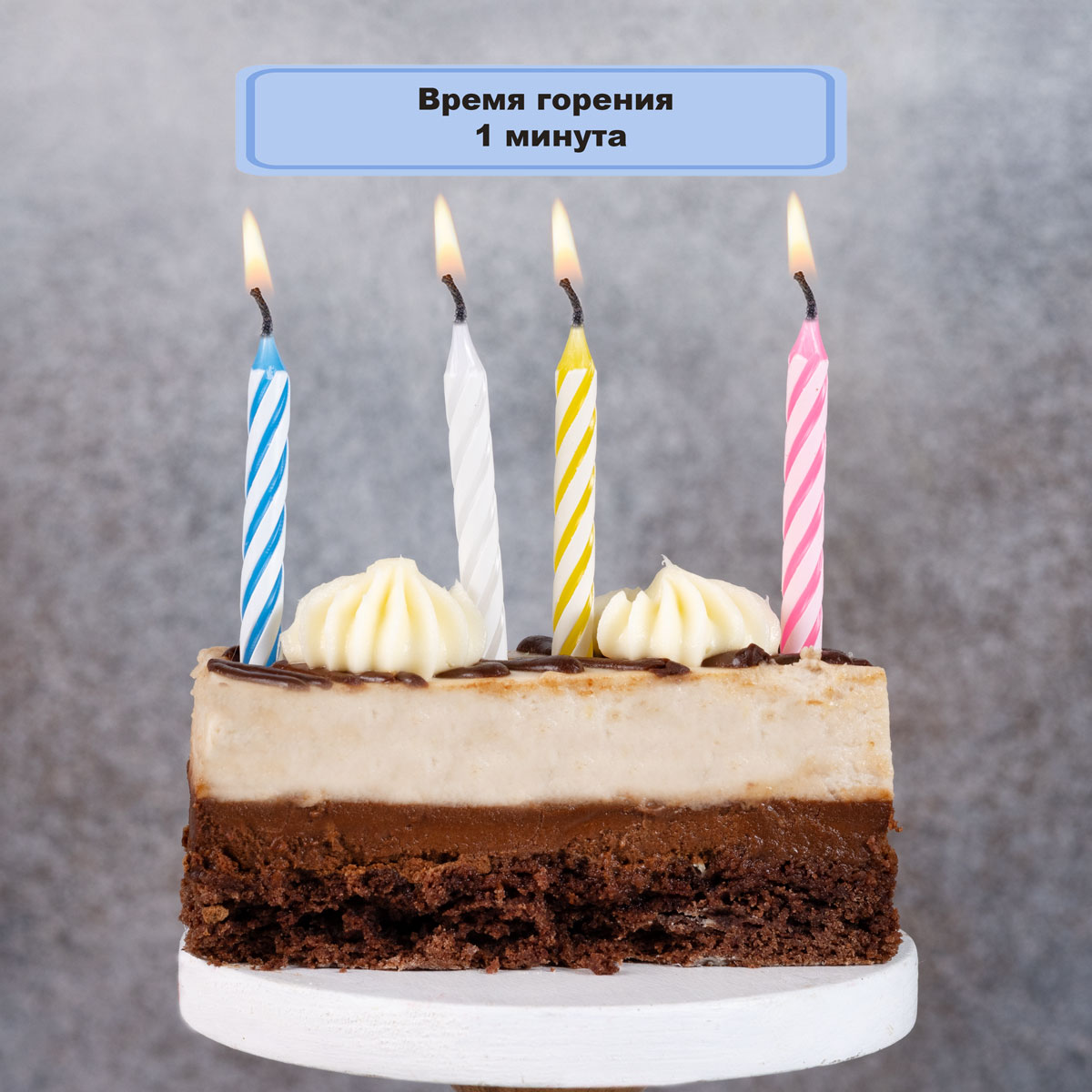 Свечи д/торта с подст 8,5см 12шт/G