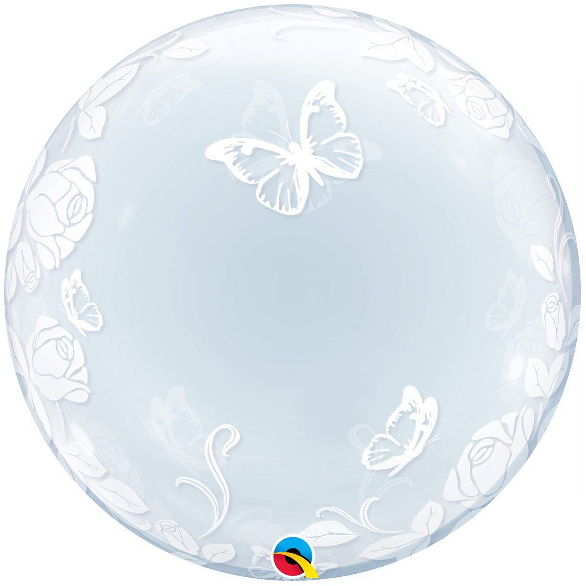 П BUBBLE DECO 24" Розы изящные и бабочки