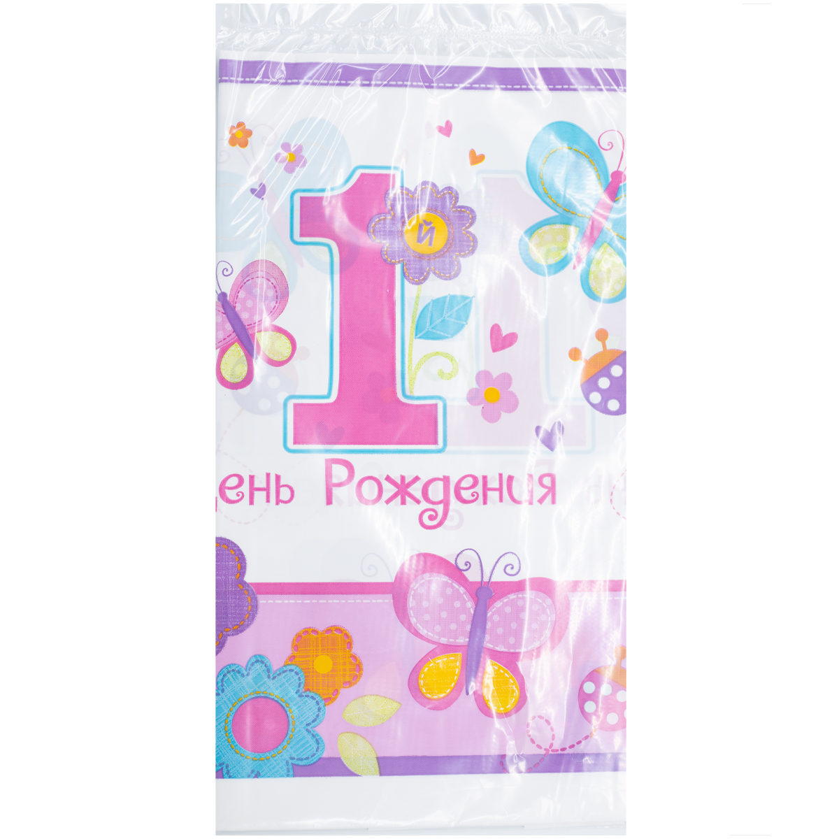 Скатерть п/э 1-й ДР Девочка 1,4х2,4м/А