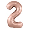 Р ЦИФРА 2 40" Металлик Rose Gold
