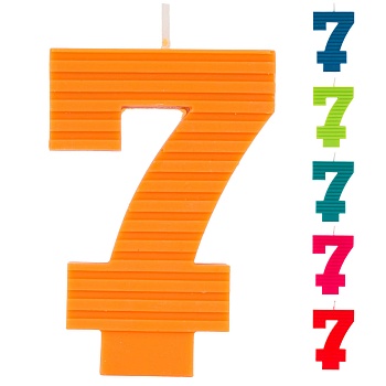 Свеча -цифра ЭКО "7" 7см/V