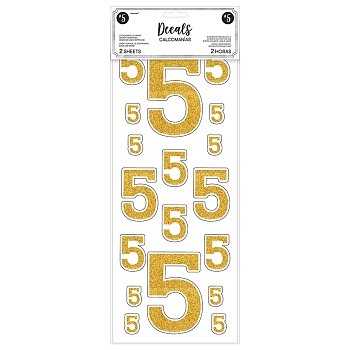 Наклейка "5" Gold блеск 2 листа/A