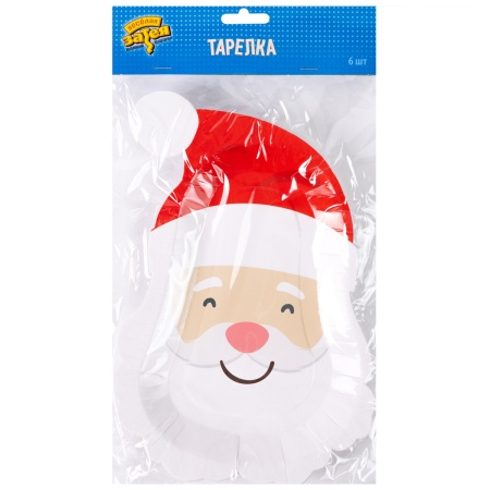 Тарелка фигурная Санта 23см 6шт/G