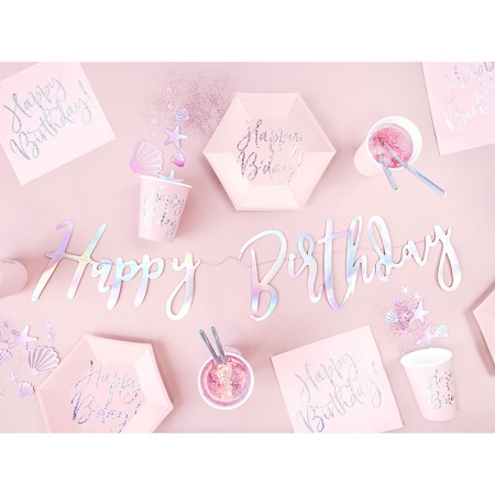 Салфетка Happy B'day! розовая 33см20штPD