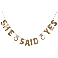 Гирлянда-буквы SHE SAID YES блеск 3,6м/A