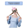 Полумаска светящ с перьями серебряная/G