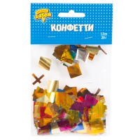 Конфетти Квадр фольг ассорти 1,5см 20грG