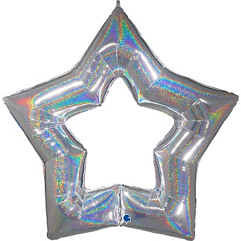 Г Б/РИС ЗВЕЗДА полая 48" Silver блеск
