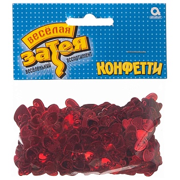 Конфетти Сердца с вензелем красн 14гр/A