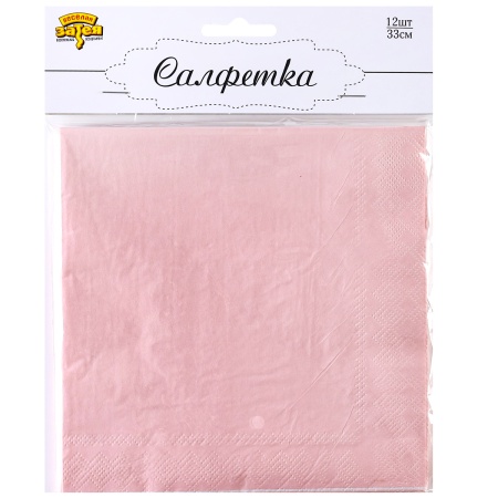 Салфетка Пастель розовая 33см 12шт/G