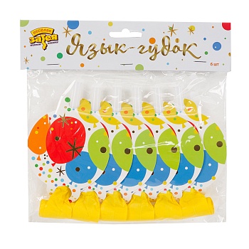 Язык-гудок с карт Шары Конфетти 6шт/G