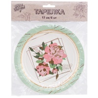 Тарелка Пионы 17см 6шт/G