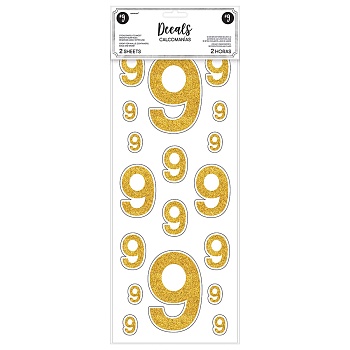 Наклейка "9" Gold блеск 2 листа/A