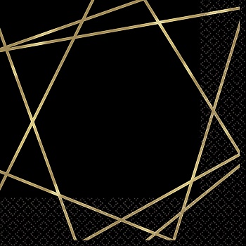 Салфетка Black&Gold Линии 25см 16шт/А