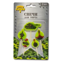 Свечи д/торта на пиках Камуфляж 5шт/V