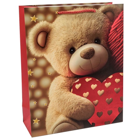 Пакет подар тис Мишки Love микс 26х32