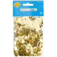 Конфетти Круги фольг золото 1,5см 20гр/G