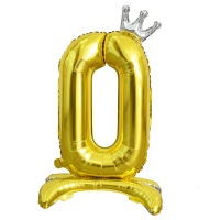 К ЦИФРА 0 32" Gold на подставке Корона
