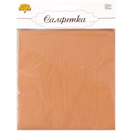 Салфетка персиковая 33см 12шт/G
