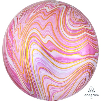 А 3D СФЕРА Б/РИС 16" Мрамор Pink