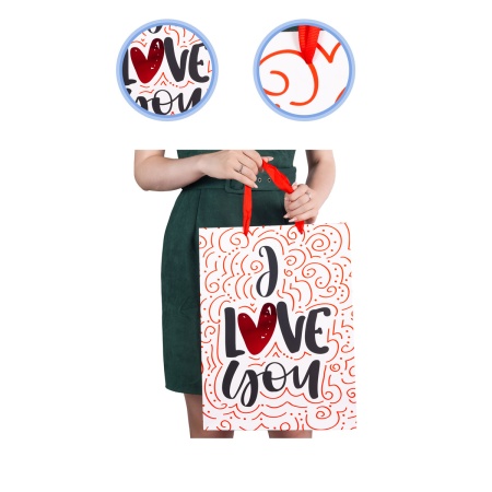 Пакет бум I LOVE YOU 30х40см/G