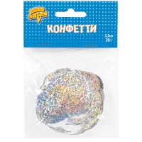 Конфетти Круги фол гологр серебр2,5см20г