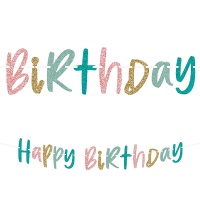 Гирлянда-буквы Happy B-day блеск 3,65м/А