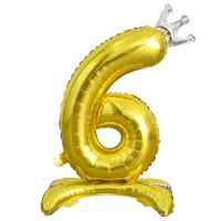 К ЦИФРА 6 32" Gold на подставке Корона
