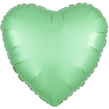 Р Б/РИС СЕРДЦЕ 18" Сатин Pale Green