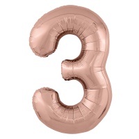Р ЦИФРА 3 40" Металлик Rose Gold