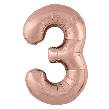 Р ЦИФРА 3 40" Металлик Rose Gold