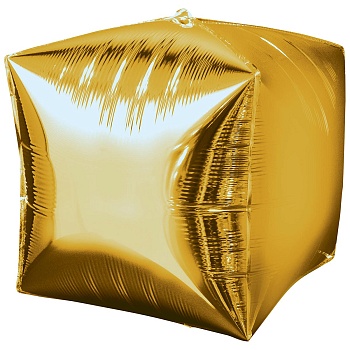 А 3D КУБ 15" Б/РИС Металлик Gold