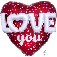 А ДЖАМБО ILY Буквы 3D cердце гологр P75