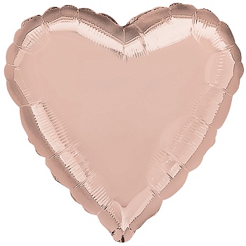 Р Б/РИС СЕРДЦЕ 18" Металлик Rose Gold