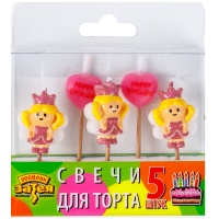 Свечи д/торта на пиках Принцесса НВ5шт/A