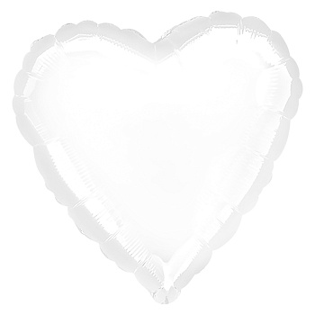 Р Б/РИС СЕРДЦЕ 18" Пастель White