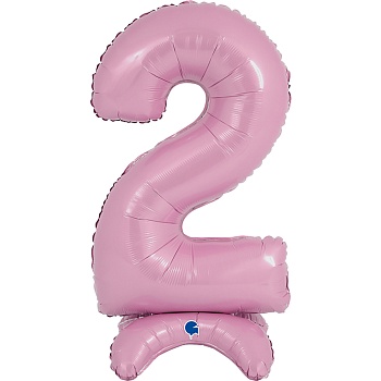 Г ЦИФРА 2 25" Pastel Pink на подставке
