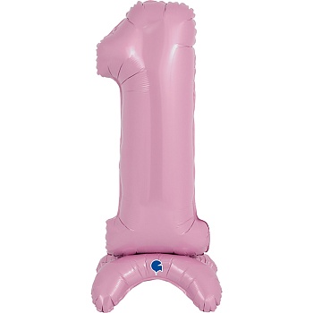 Г ЦИФРА 1 25" Pastel Pink на подставке