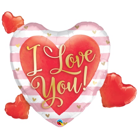 П ФИГУРА 6 ILY Сердце полосы розовые