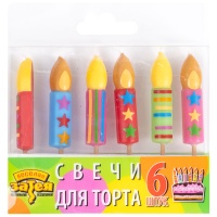 Свечи д/торта на пиках Свеча 6шт/A