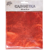 Салфетка фольг красная 33см 6шт/G