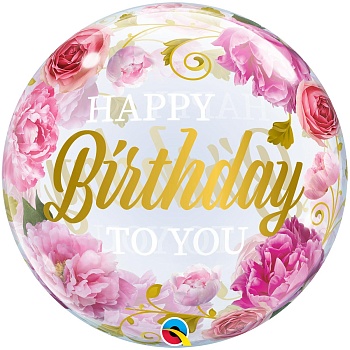 П BUBBLE 22" HB Пионы розовые