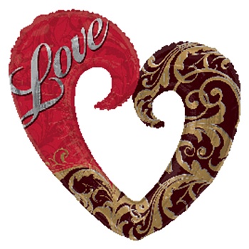 А ФИГУРА/P35 ILY Сердце Дамасск