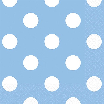 Салфетка Pastel Blue горошек 25см 16шт/А