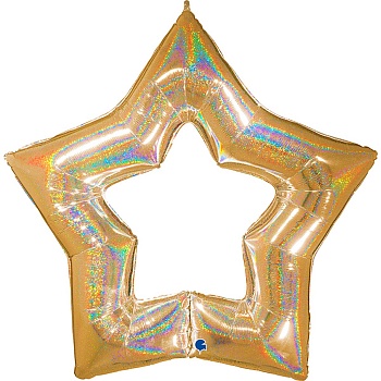 Г Б/РИС ЗВЕЗДА полая 48" Gold блеск