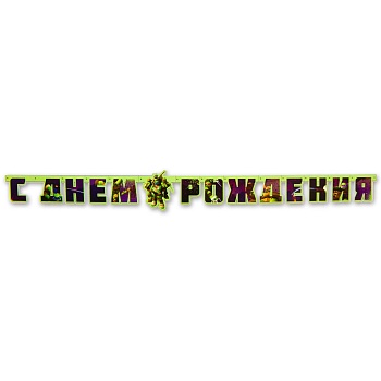 Гирлянда-буквы С Днем Рождения Черепашки-Ниндзя 206 см/А