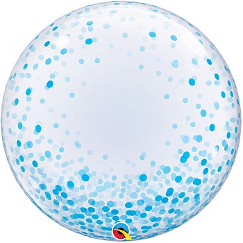 П BUBBLE DECO 24" Конфетти голубое