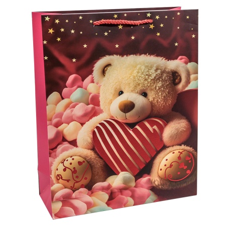 Пакет подар тис Мишки Love микс 26х32