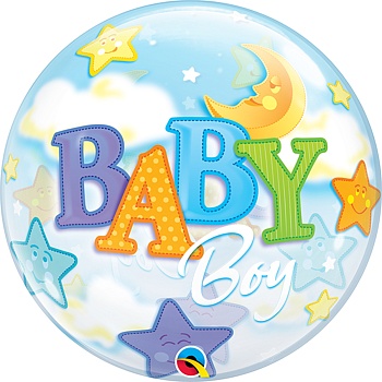 П BUBBLE 22" Луна и Звезды Мальчик