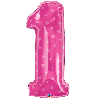П ЦИФРА 1 Сердечки Pink